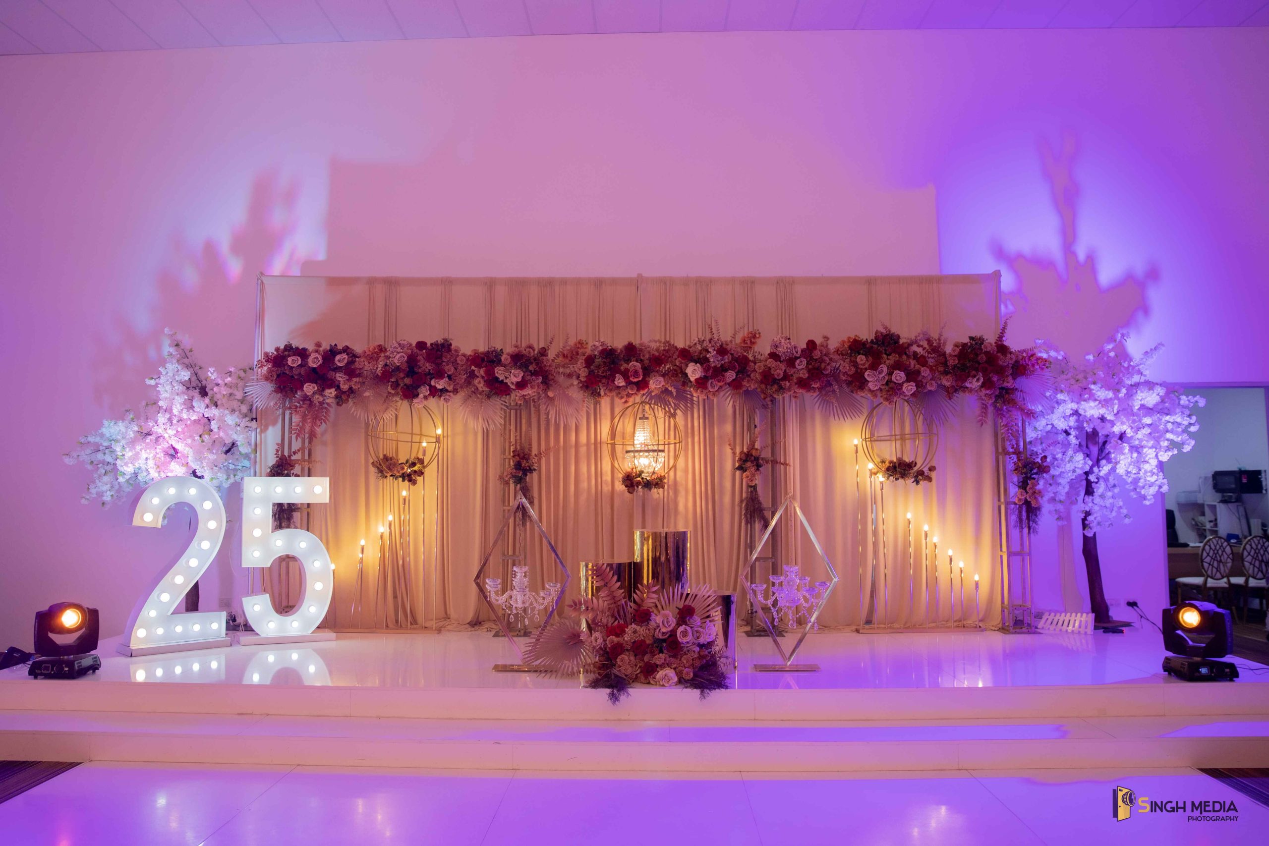 The Ballroom decorated for a modern Punjabi birthday party