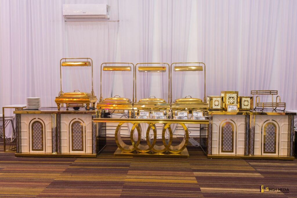 Premium catering: corporate event venue Melbourne catering elegant food and beverage display at Occasio by Singh Events Melbourne corporate event 2026